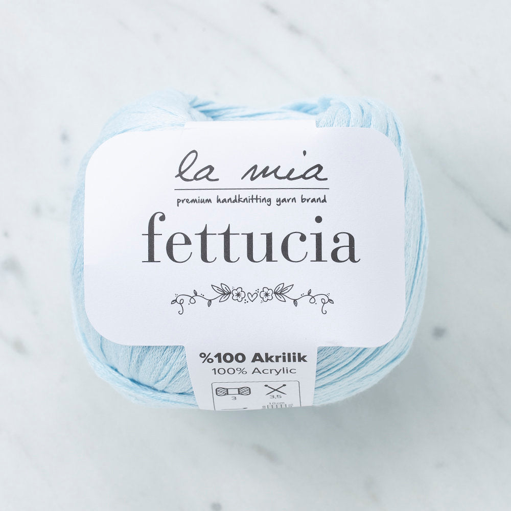 La Mia Fettucia 6 Skeins Yarn, Baby Blue - L069