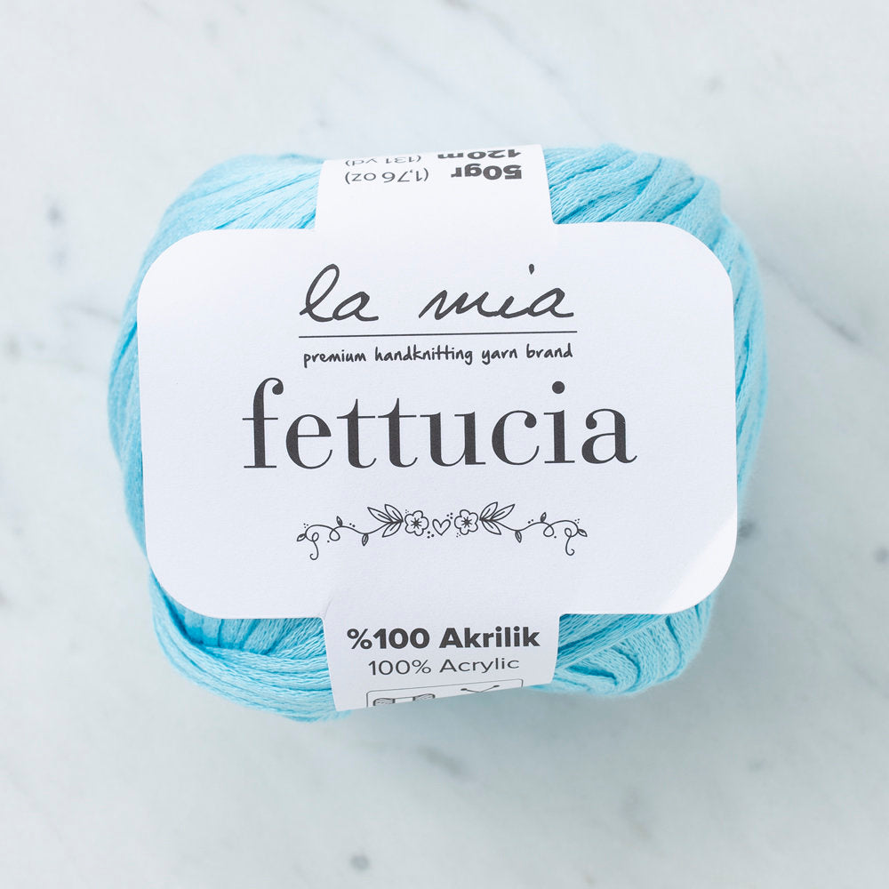 La Mia Fettucia 6 Skeins Yarn, Blue - L071