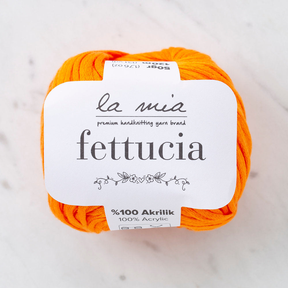La Mia Fettucia 6 Skeins Yarn, Orange - L077