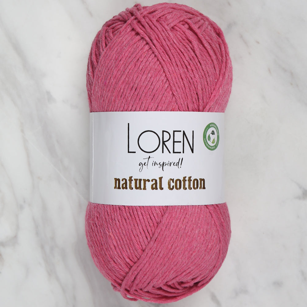 Loren Natural Cotton Yarn, Fuchsia - R095