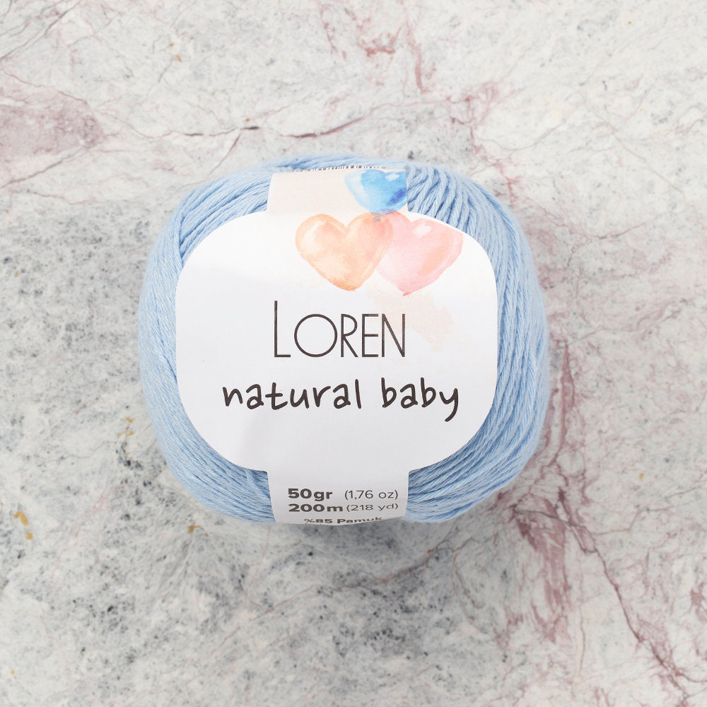 Loren Natural Baby Yarn, Blue - R090