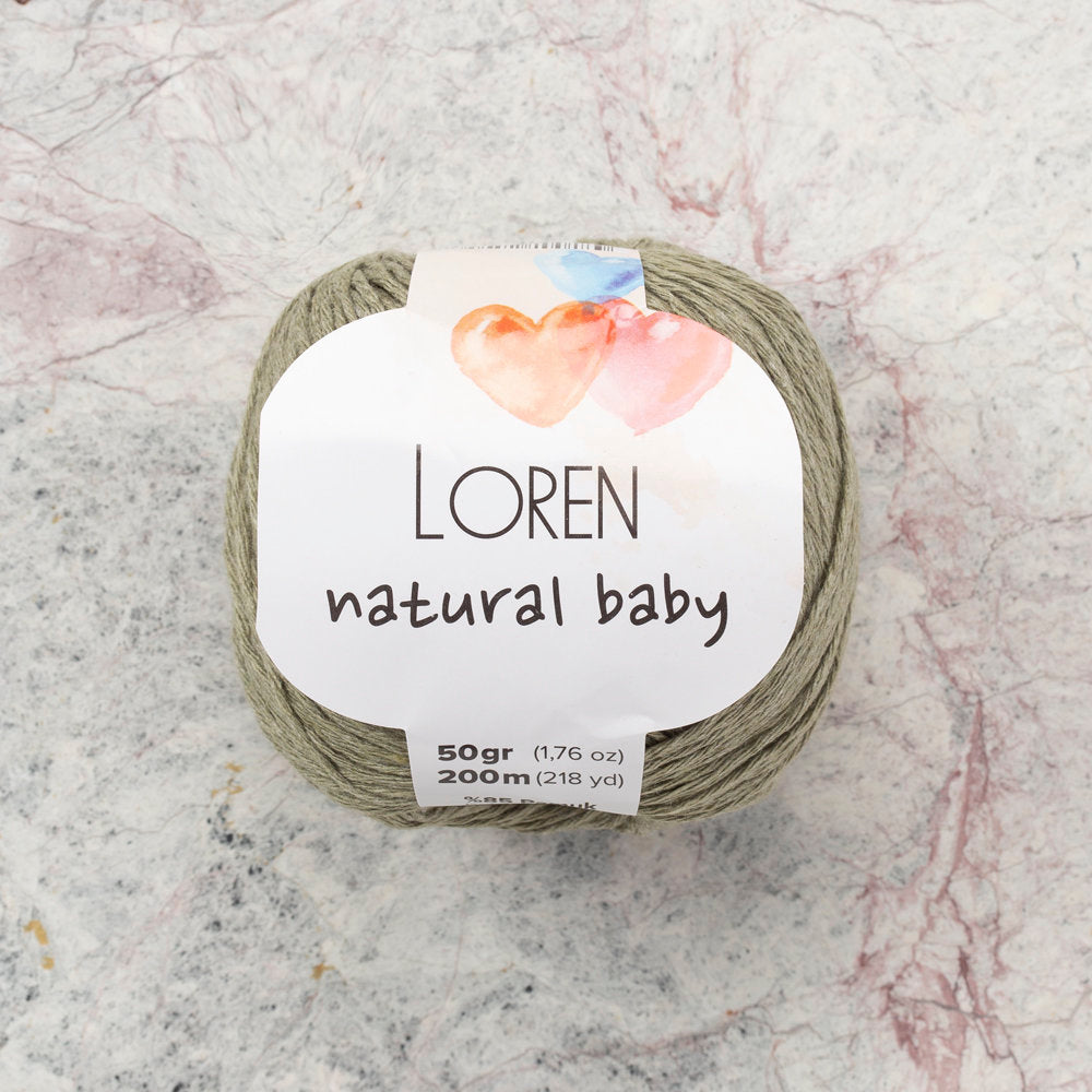 Loren Natural Baby Yarn, Green - R089