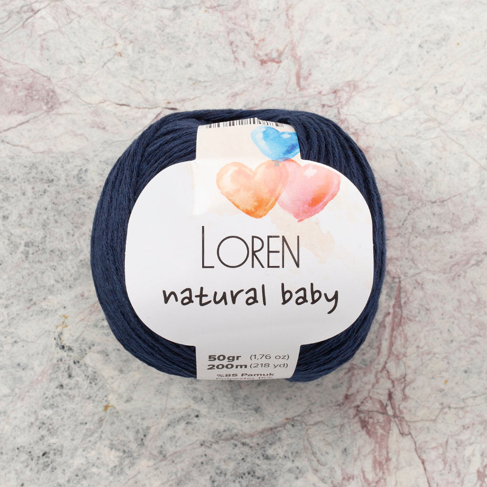Loren Natural Baby Yarn, Navy Blue - R005