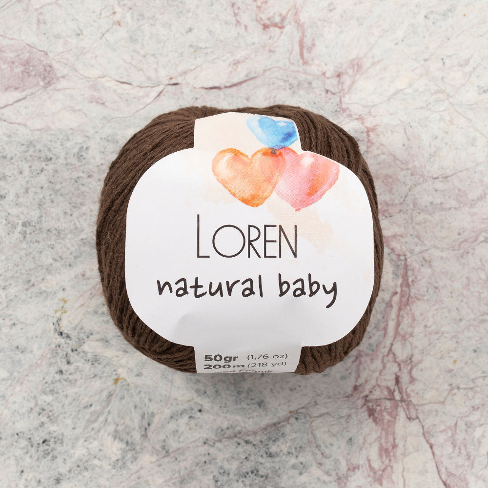 Loren Natural Baby Yarn, Brown - R035