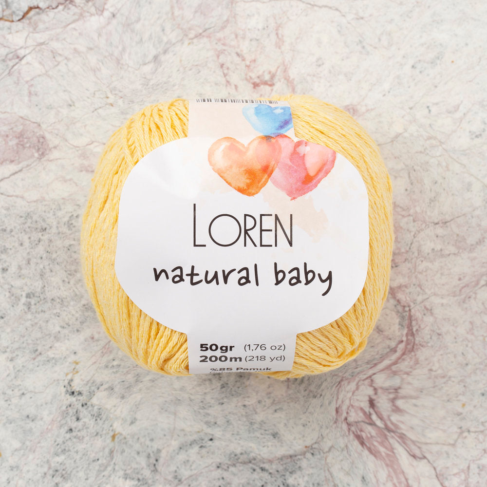Loren Natural Baby Yarn, Yellow - R086