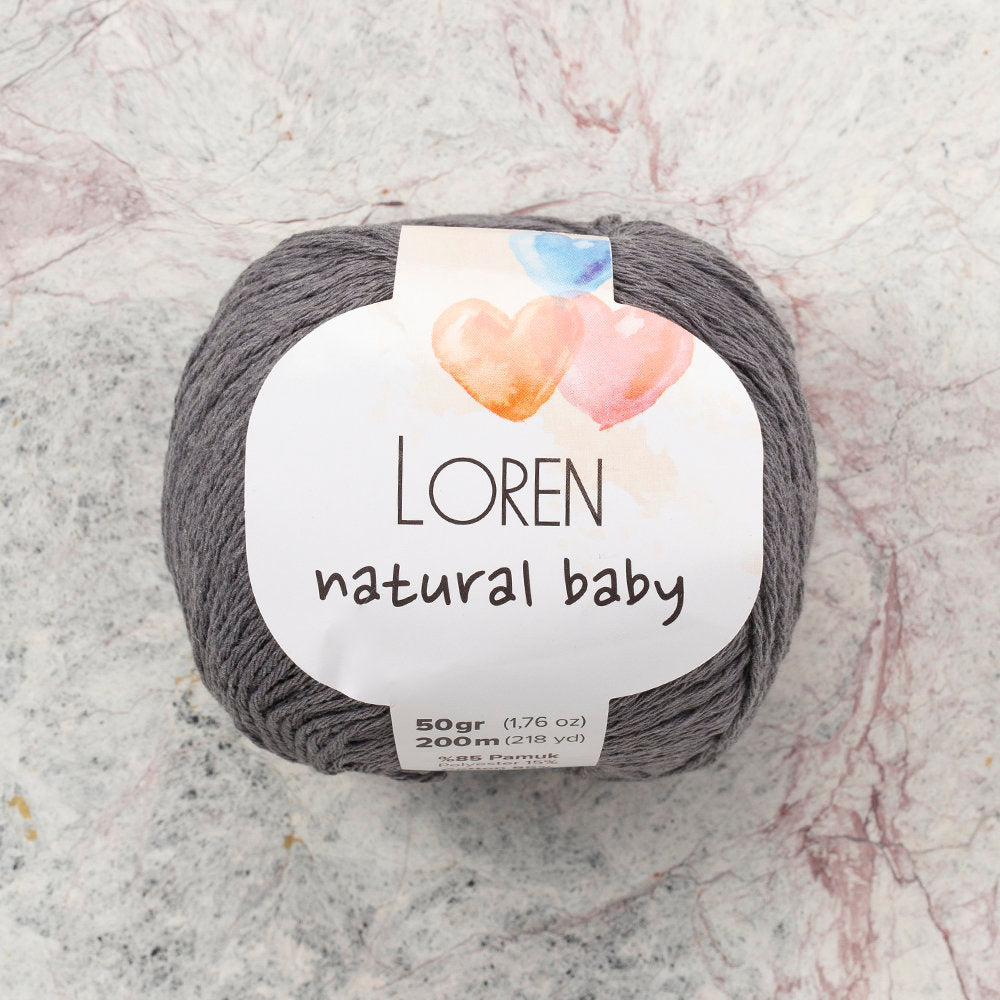 Loren Natural Baby Yarn, Grey - R082