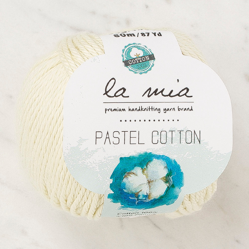 La Mia Pastel 100% Cotton Yarn, Light Yellow - L182
