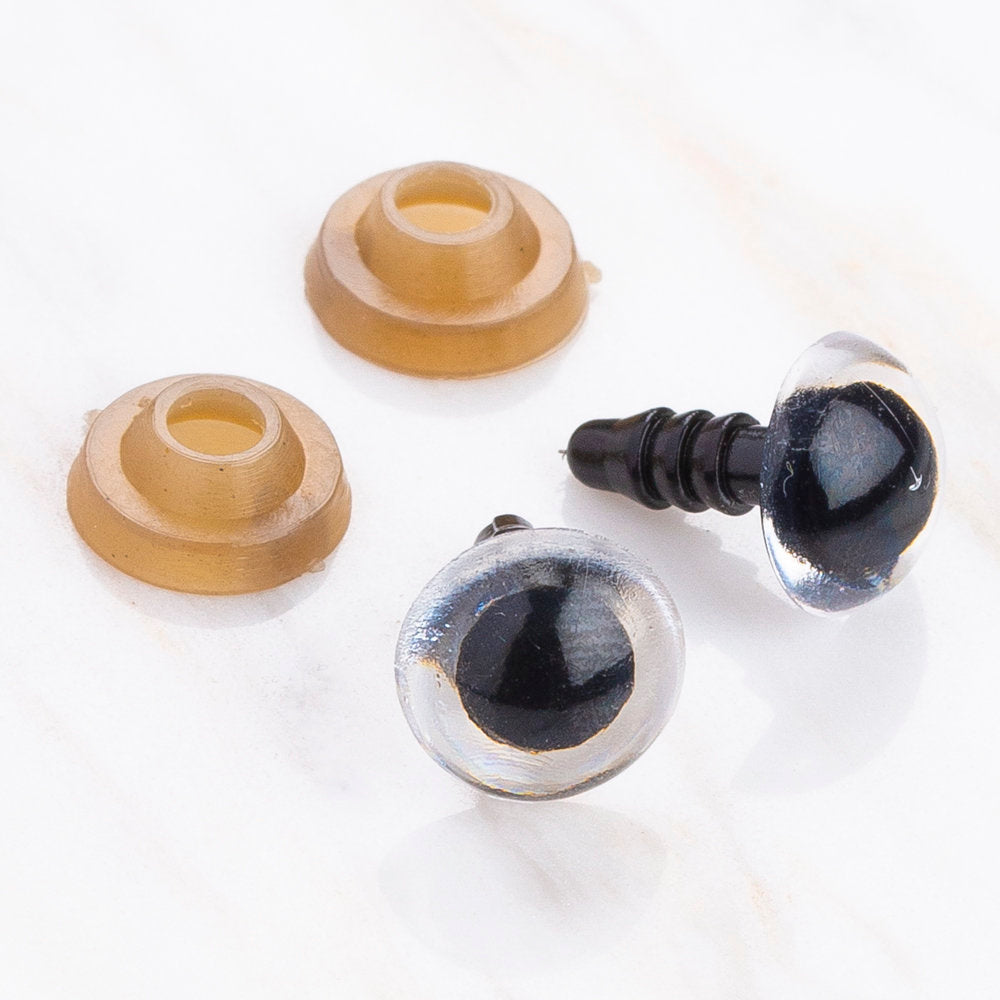 Loren 9 mm 5 Pairs Amigurumi Safety Plastic Eyes, Transparent