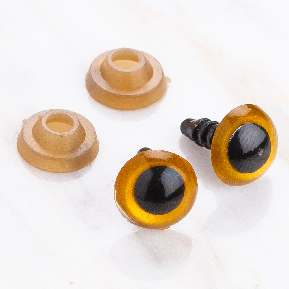 Loren 9 mm 5 Pairs Amigurumi Safety Plastic Eyes, Light Brown