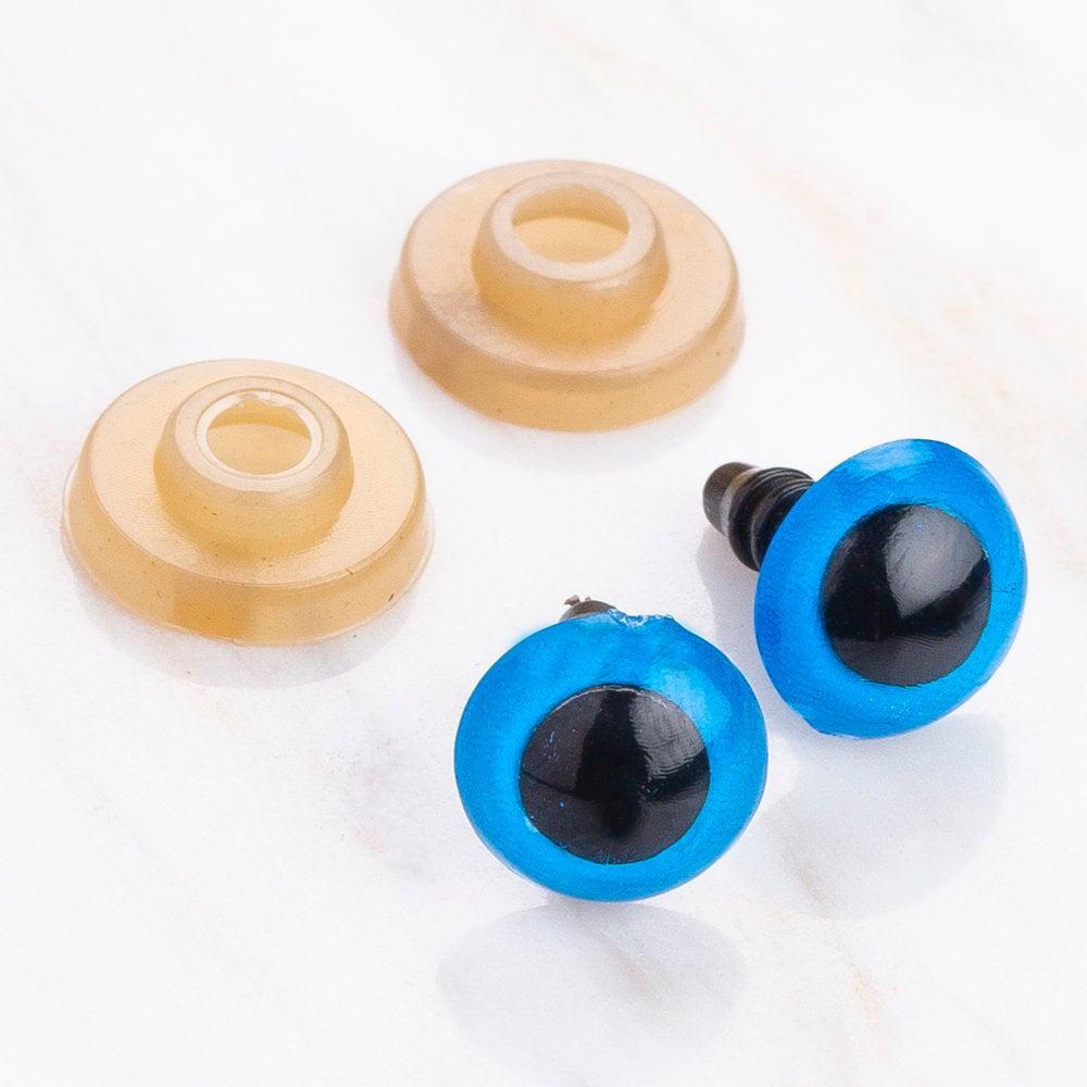Loren 10 mm 5 Pairs Amigurumi Safety Plastic Eyes, Blue