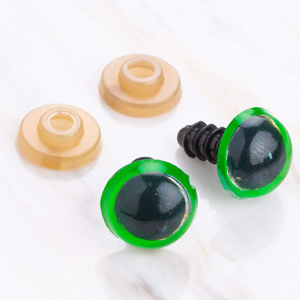 Loren 12 mm 5 Pairs Amigurumi Safety Plastic Eyes, Green
