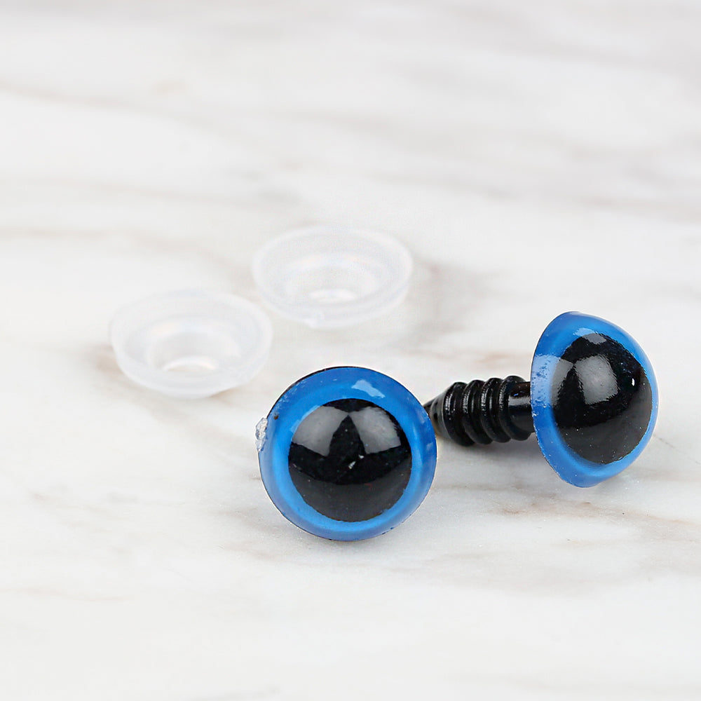 Loren 12 mm 5 Pairs Amigurumi Safety Plastic Eyes, Blue