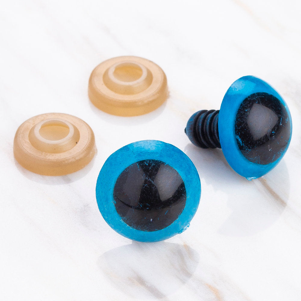 Loren 15 mm 5 Pairs Amigurumi Safety Plastic Eyes, Blue