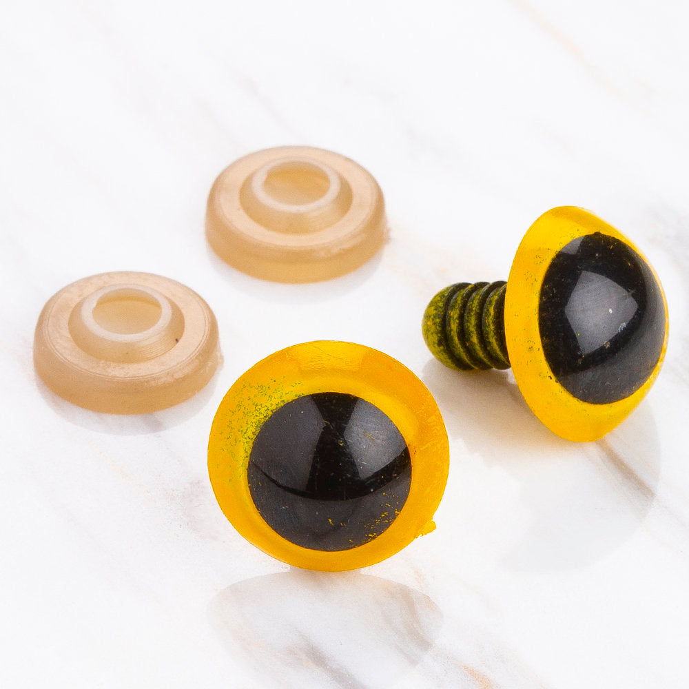 Loren 16 mm 5 Pairs Amigurumi Safety Plastic Eyes, Yellow
