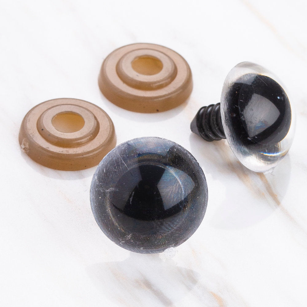 Loren 18 mm 5 Pairs Amigurumi Safety Plastic Eyes, Transparent