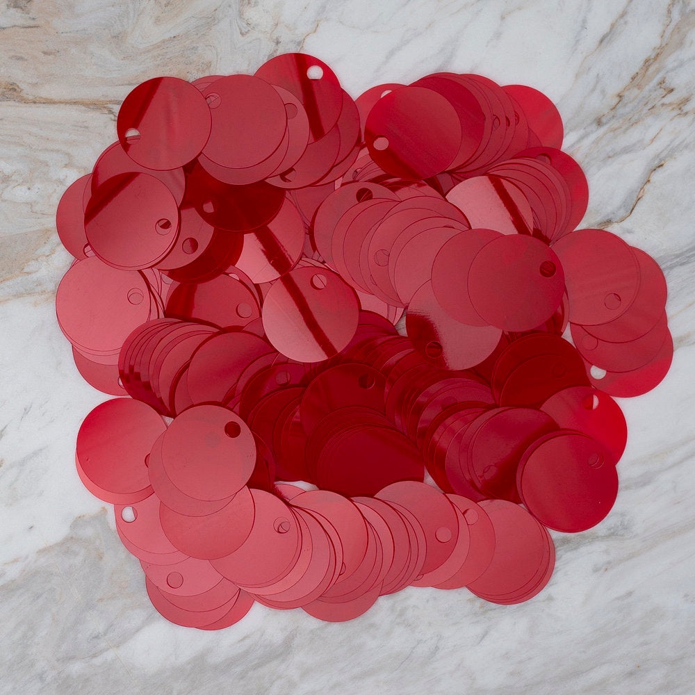 Loren 30 mm Large Sequin, Red - R-165