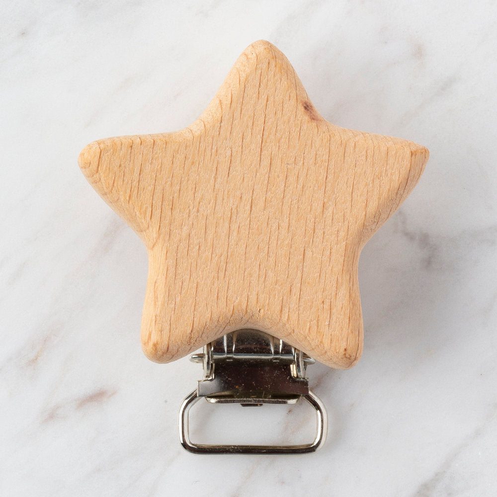 Loren Star Shaped Wooden Pacifier Clip