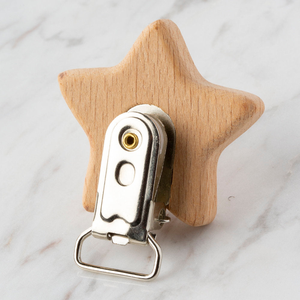 Loren Star Shaped Wooden Pacifier Clip