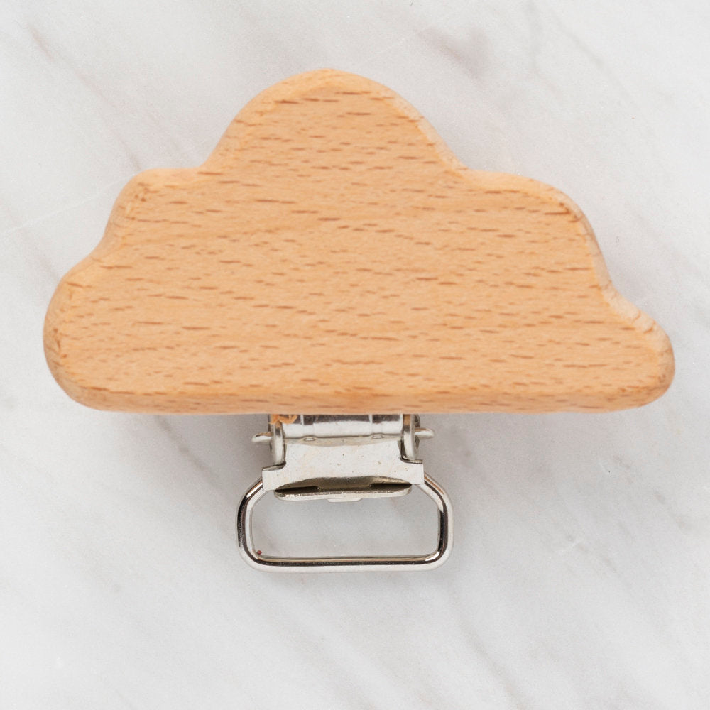 Loren Cloud Shaped Wooden Pacifier Clip