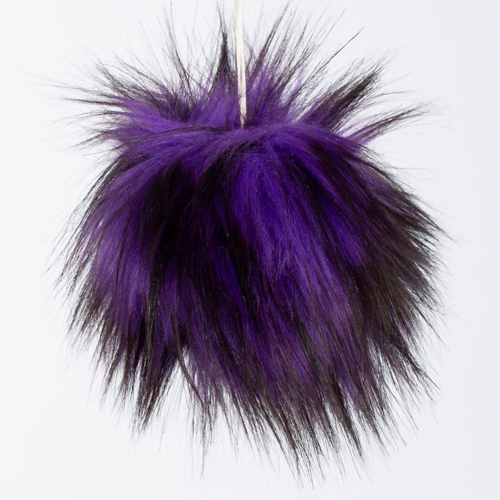 Loren Faux Fur Pom Pom, Purple