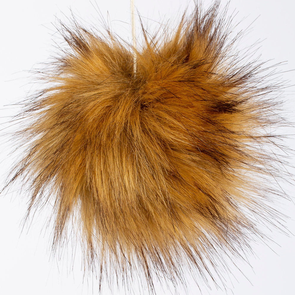Loren Faux Fur Pom Pom, Light Brown