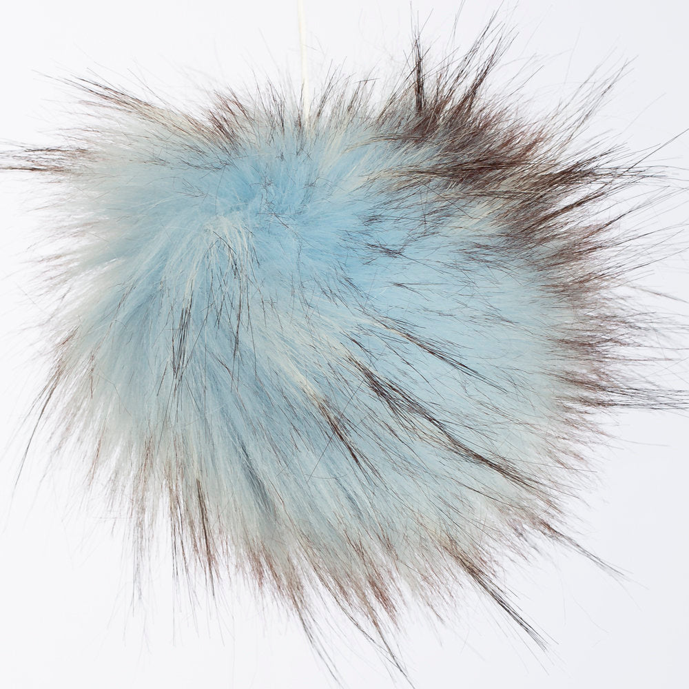 Loren Faux Fur Pom Pom, Light Blue