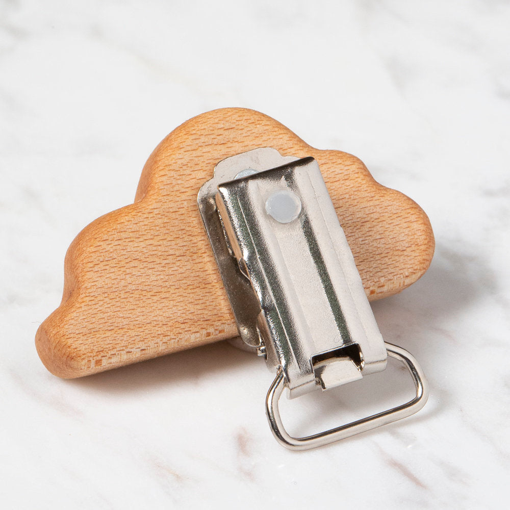 Hobi Baby Cloud Shaped Organic Wooden Pacifier Clip - FK08