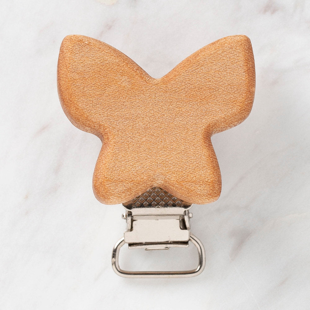 Hobi Baby Butterfly Shaped Organic Wooden Pacifier Clip - FK09