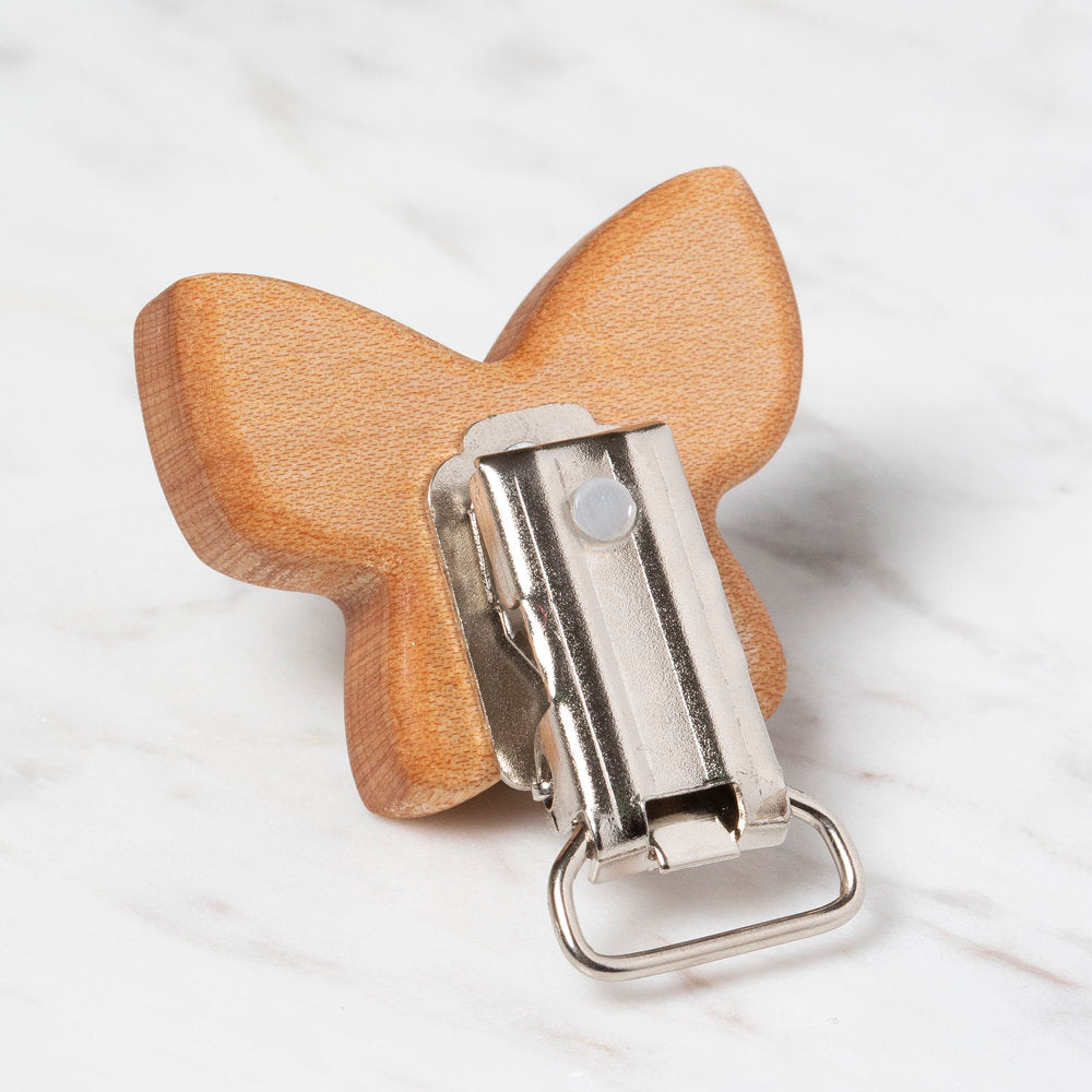 Hobi Baby Butterfly Shaped Organic Wooden Pacifier Clip - FK09