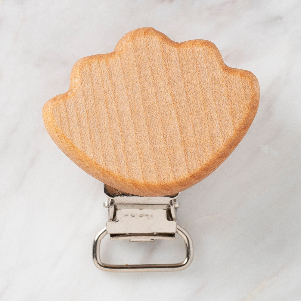 Hobi Baby Shell Shaped Organic Wooden Pacifier Clip - FK11