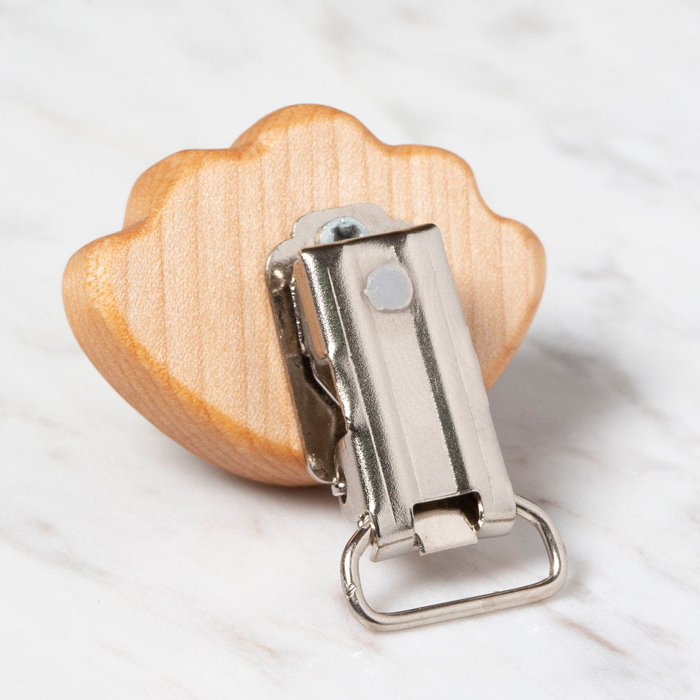 Hobi Baby Shell Shaped Organic Wooden Pacifier Clip - FK11