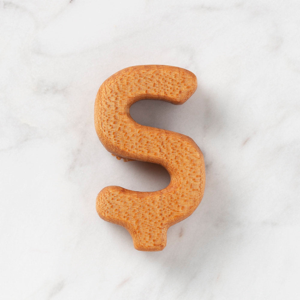 Loren Crafts Letter Shaped Organic Wooden Bead - Ş