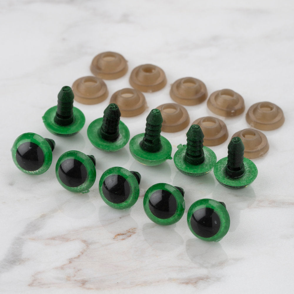 Loren 10 mm 5 Pairs Amigurumi Safety Plastic Eyes, Green