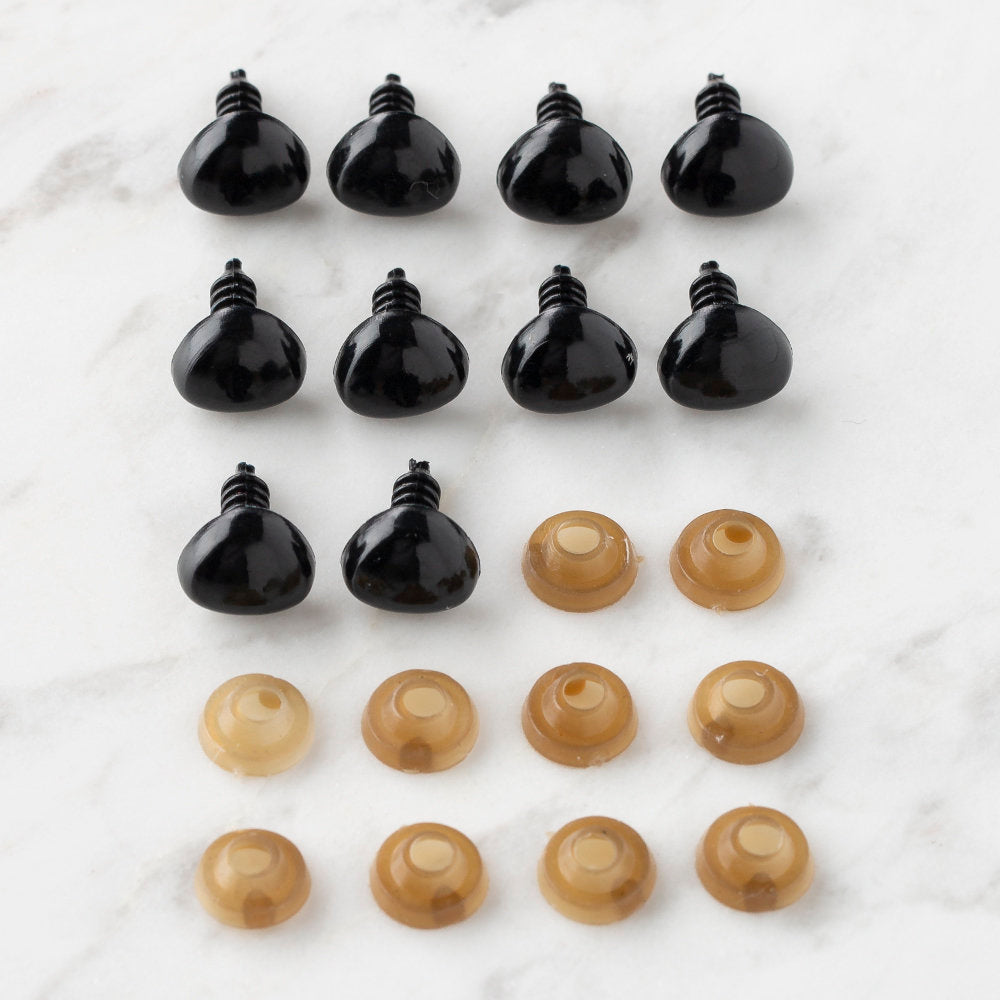 Loren 10-Pack 10mm Amigurumi Nose, Black