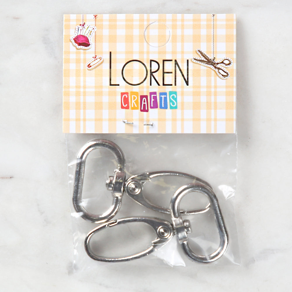 Loren 2-Pack 2.5cm x 4cm Macrame Keychain Silver