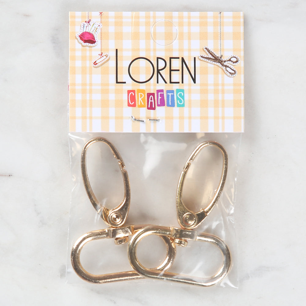 Loren 3 cm Gold Macrame Keyring with Clasp (2 pcs)