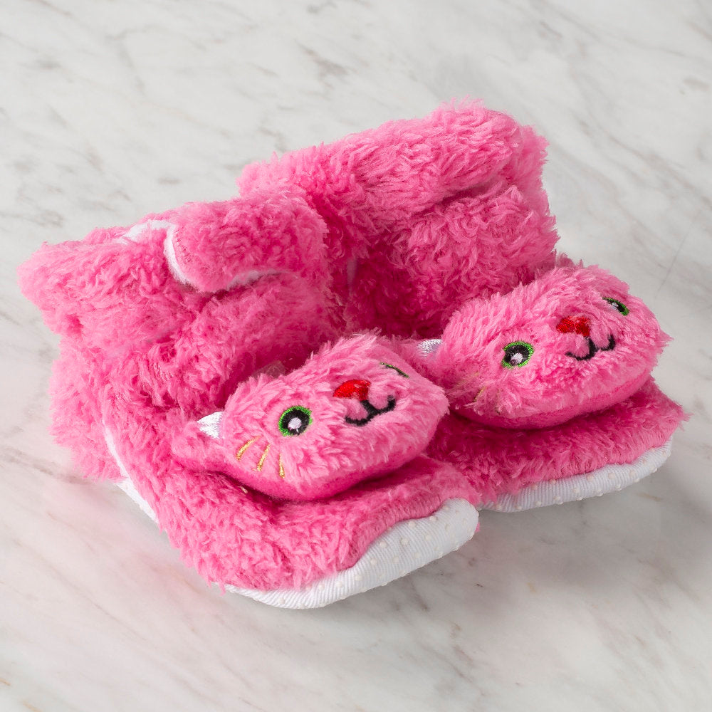 Loren Baby Booties, Pink Bunny