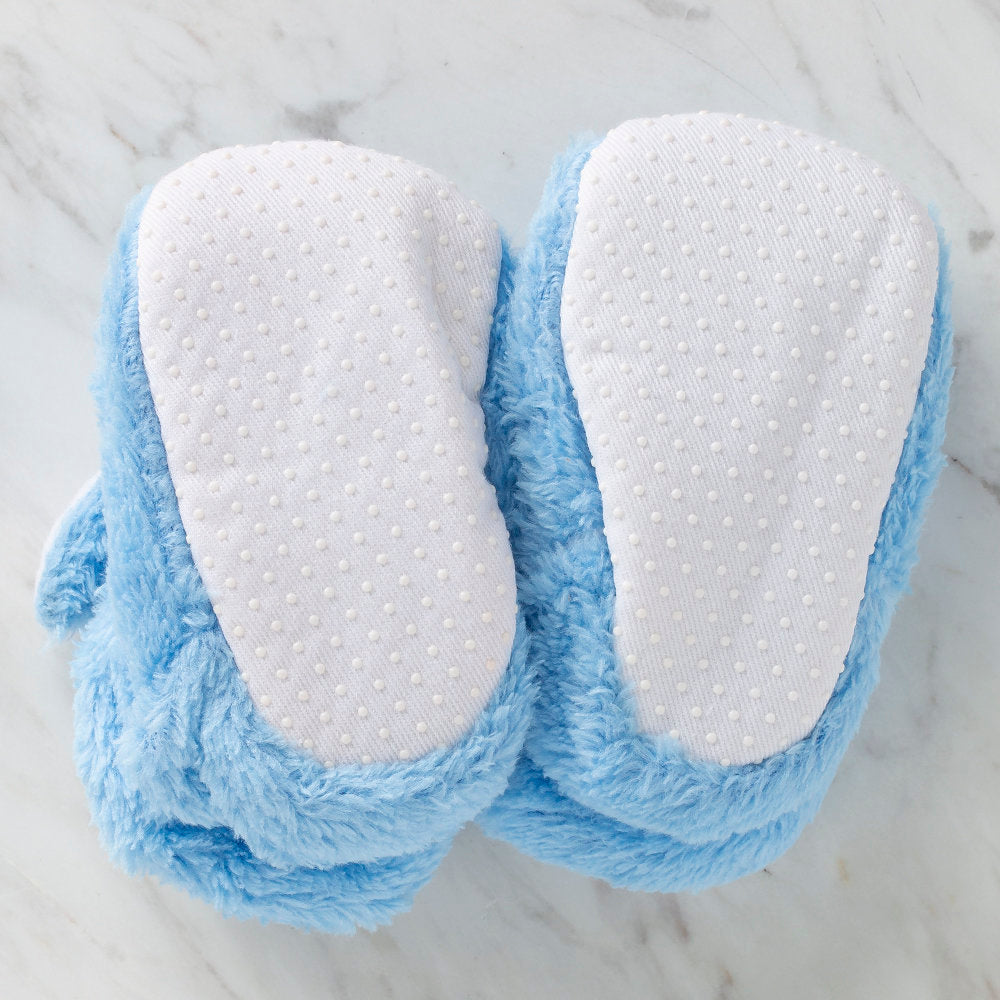 Loren Baby Booties, Blue Bunny