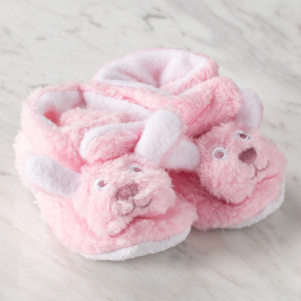 Loren Baby Booties, Light Pink Bunny