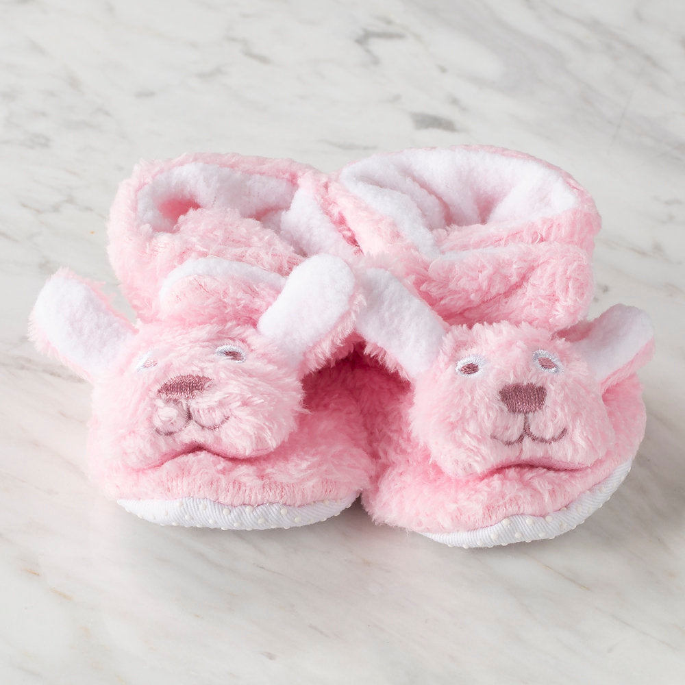 Loren Baby Booties, Light Pink Bunny