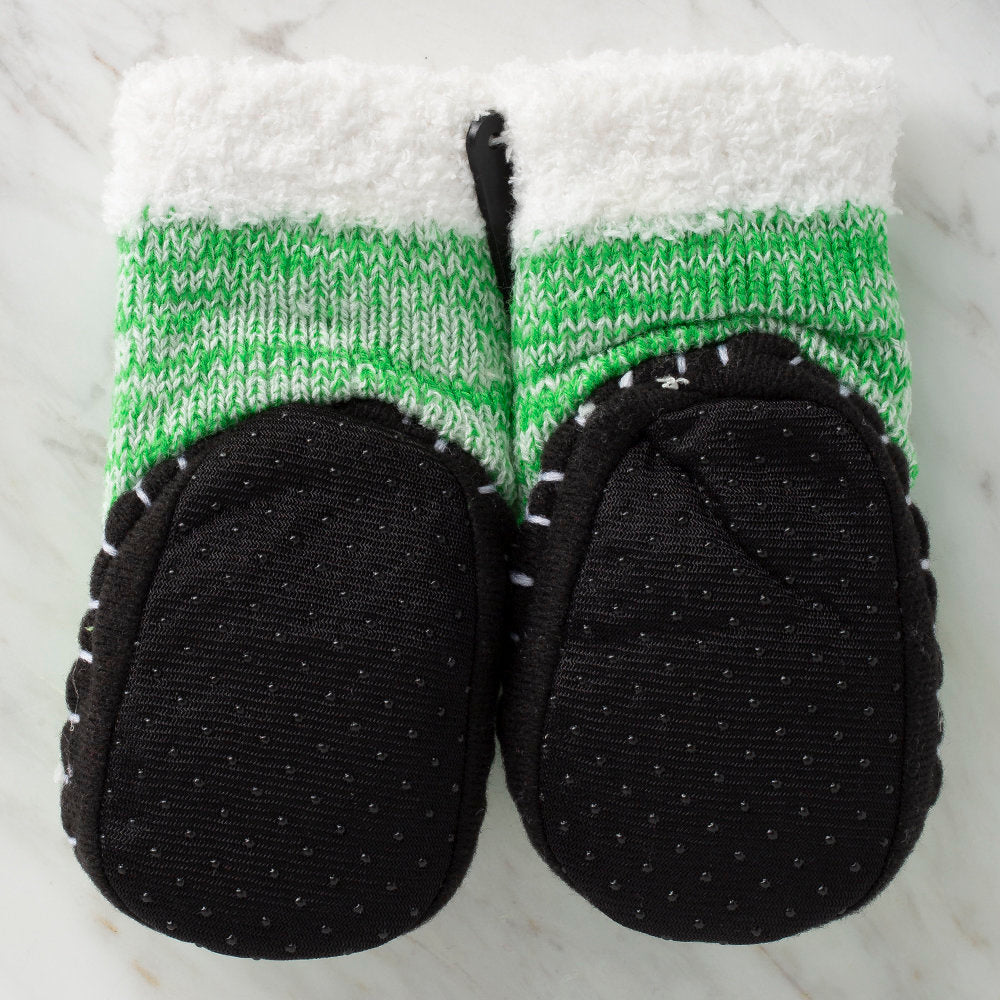 Loren Baby Booties, Knitted Green Frog