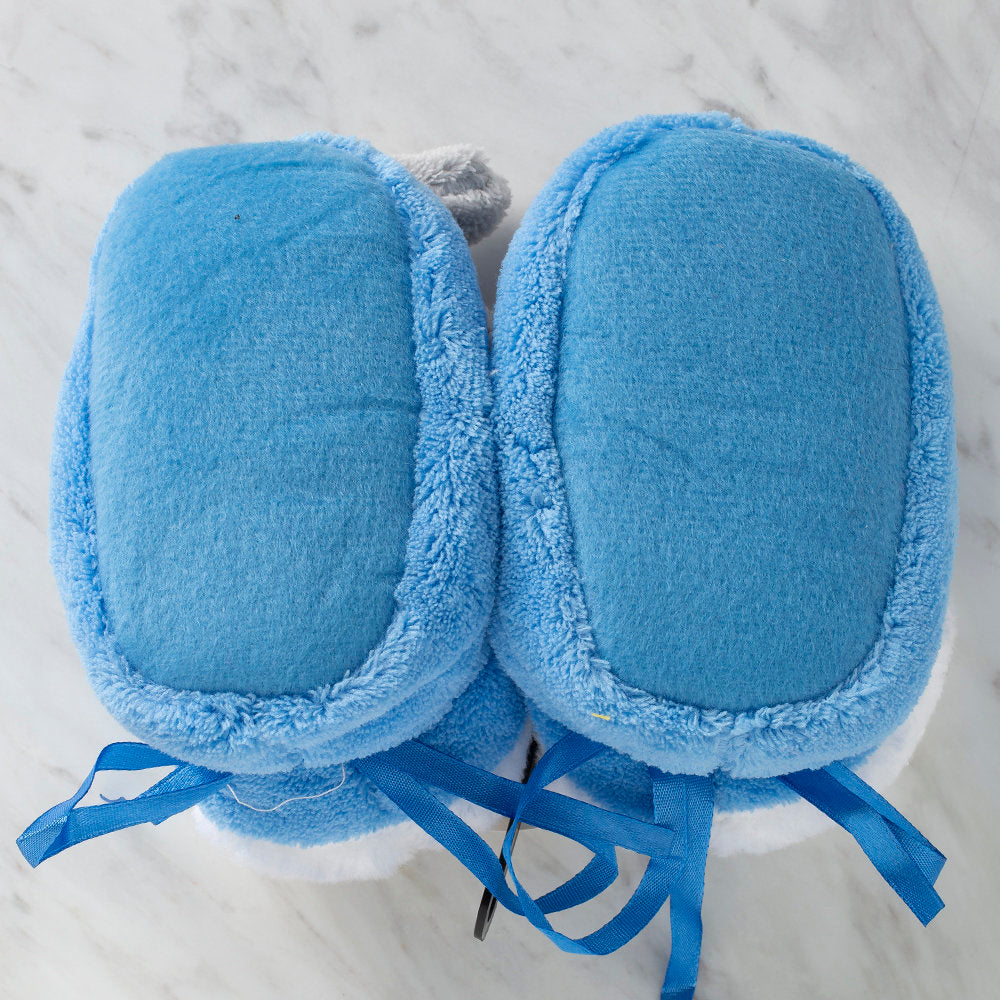Loren Baby Booties, Blue Elephant - Large