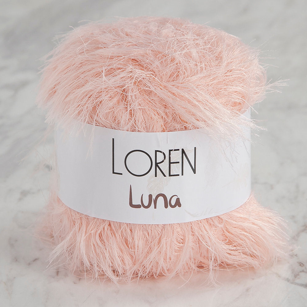 Loren Luna Eyelash Yarn, Light Pink- R100