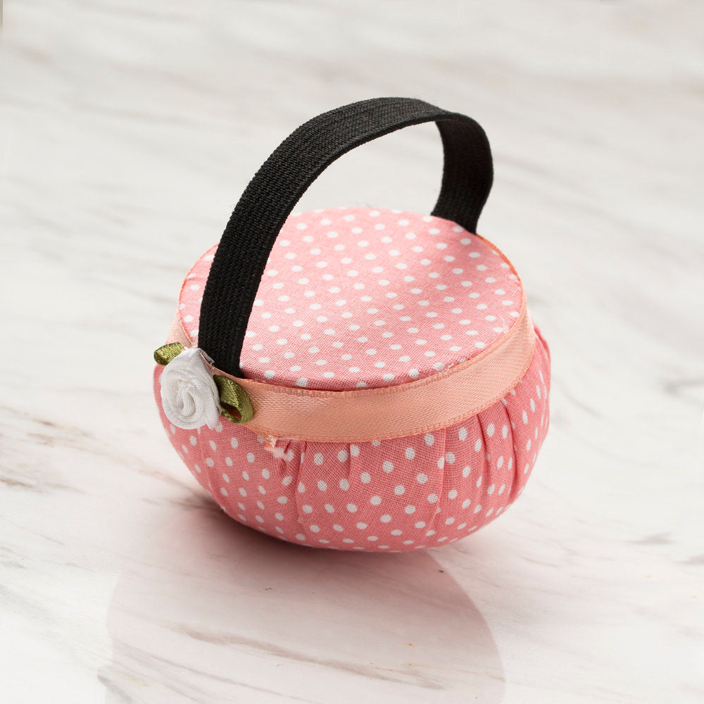 Loren Wrist Pincushion, Pink-White
