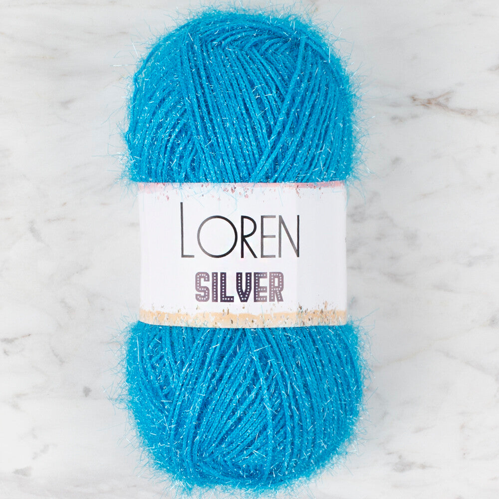 Loren Silver Knitting Yarn, Blue - RS0003