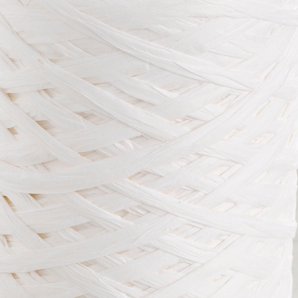 Loren Natural Raffia Paper Yarn, White - 1