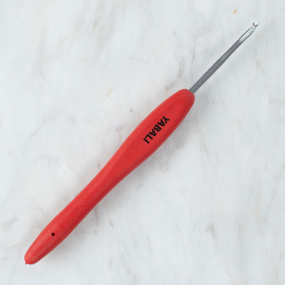 Yabalı 3 mm Soft Handle Crochet Hook, Red - YBL - 323