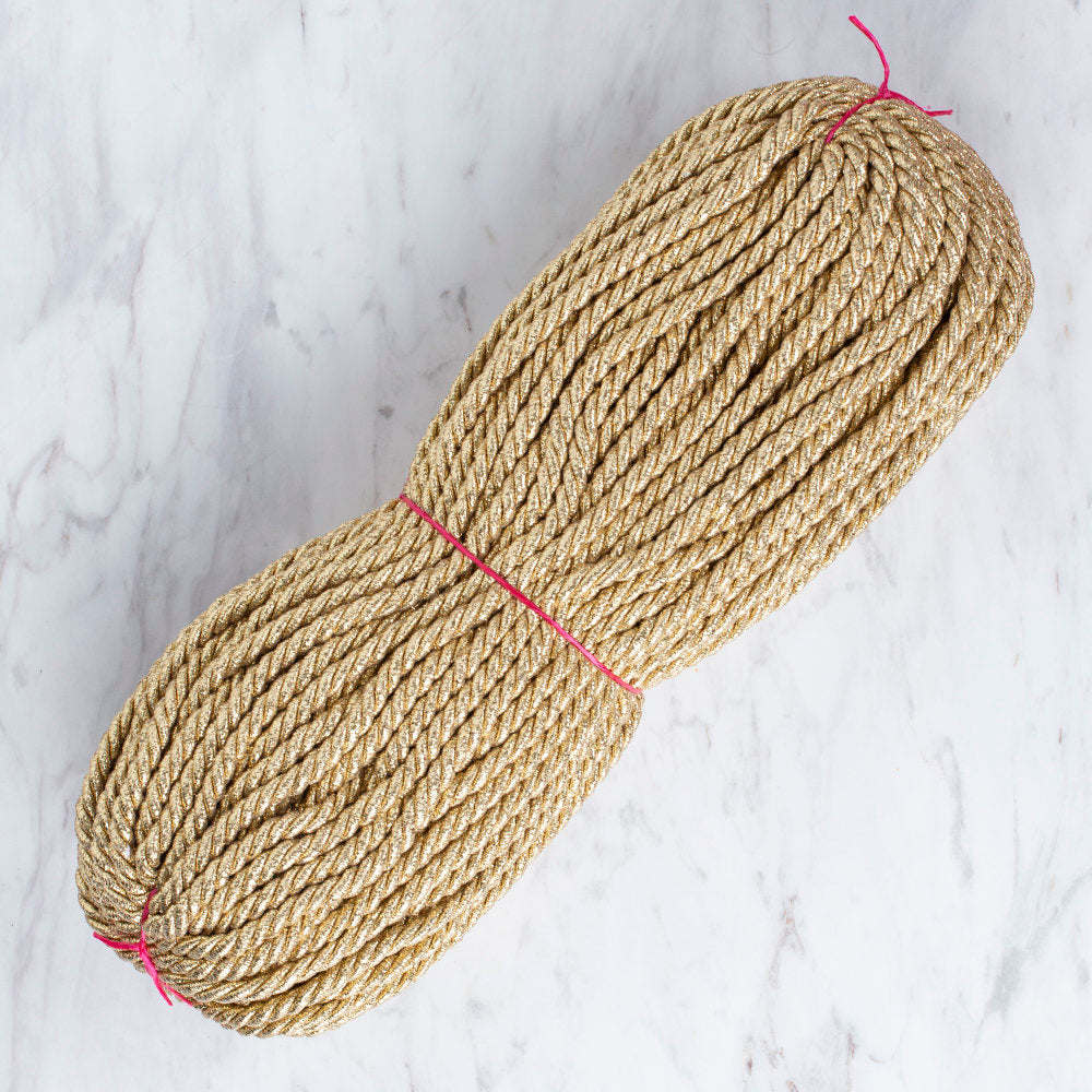 Loren 50mt Jute Cord - Gold Sparkly Yellow