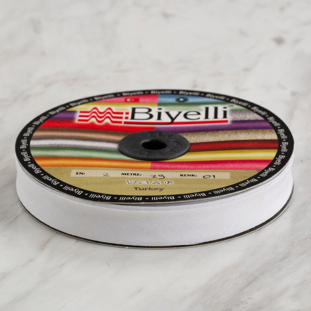 Loren Cotton Folded Piping Cord, White - D01