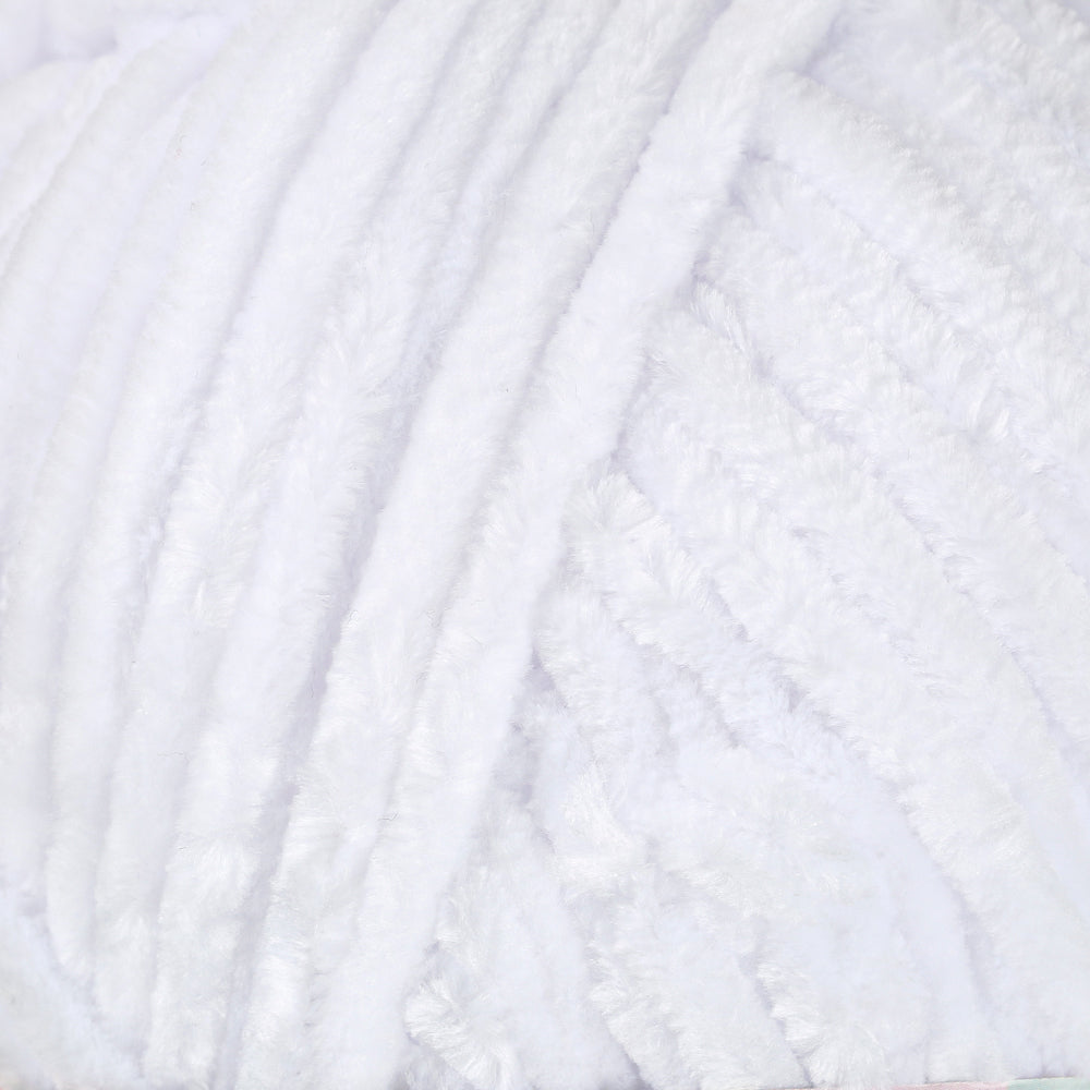 La Mia Mellow Chenille Yarn, White - 901